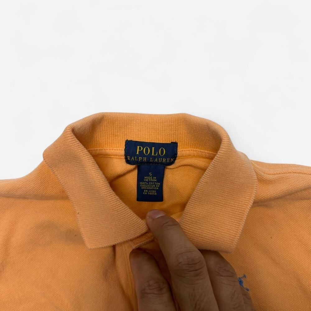 Polo Ralph Lauren Orange Polo Shirt Youth Size 5 - Picture 4 of 6
